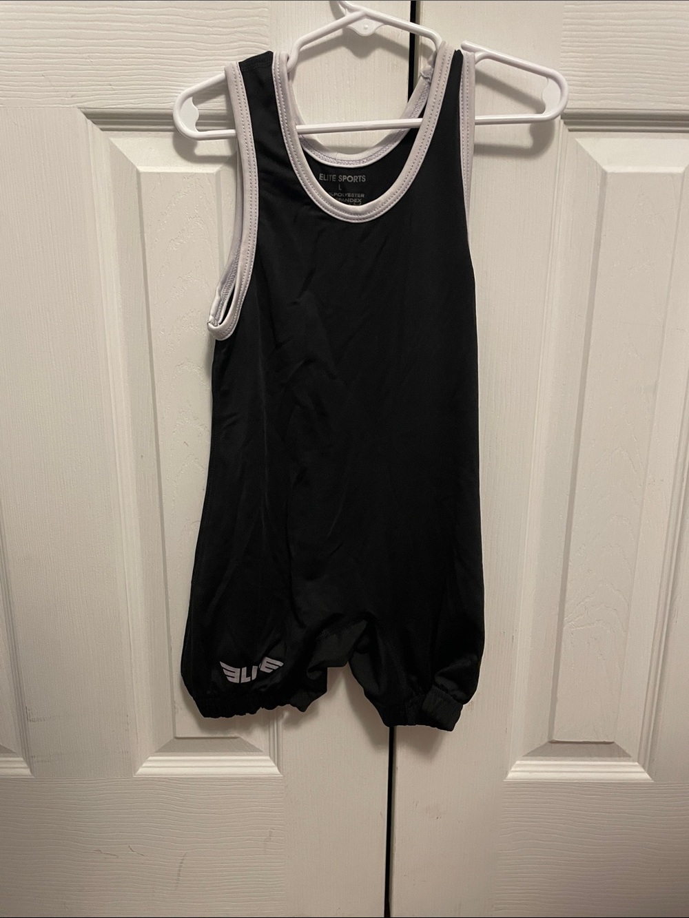 Black Kids Wrestling Singlet with White Trim